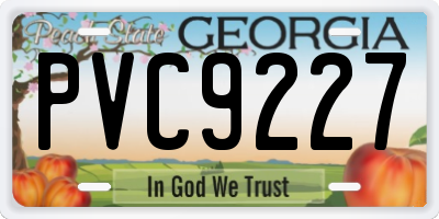 GA license plate PVC9227