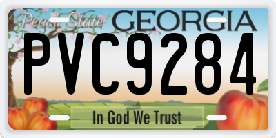 GA license plate PVC9284