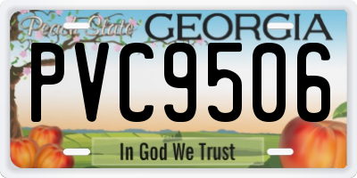 GA license plate PVC9506
