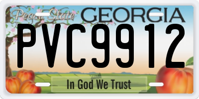 GA license plate PVC9912