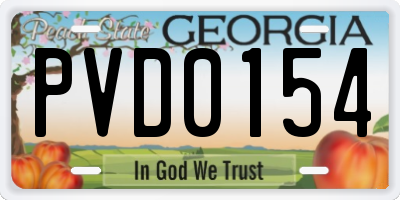 GA license plate PVD0154