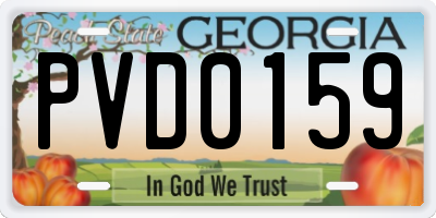 GA license plate PVD0159
