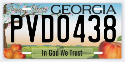 GA license plate PVD0438