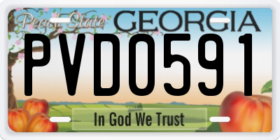 GA license plate PVD0591