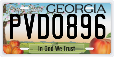 GA license plate PVD0896