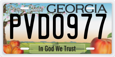 GA license plate PVD0977