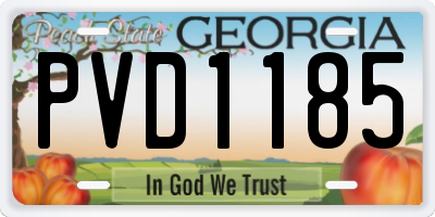 GA license plate PVD1185