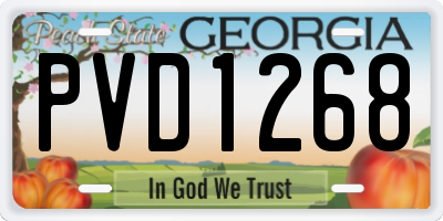 GA license plate PVD1268
