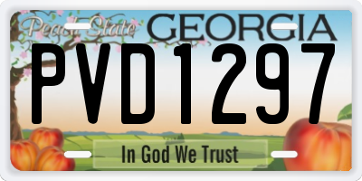 GA license plate PVD1297