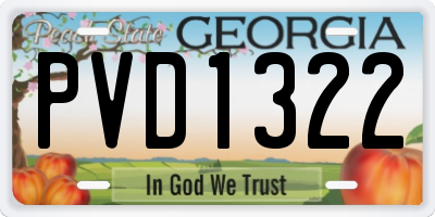 GA license plate PVD1322