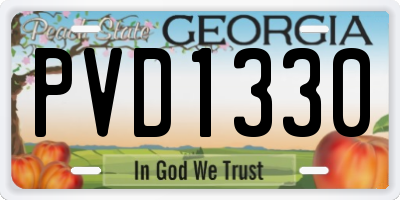 GA license plate PVD1330