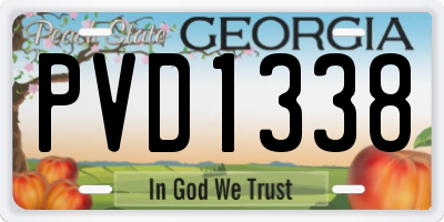 GA license plate PVD1338