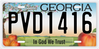 GA license plate PVD1416