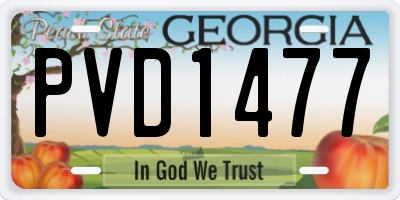 GA license plate PVD1477