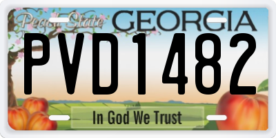 GA license plate PVD1482