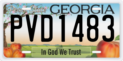 GA license plate PVD1483