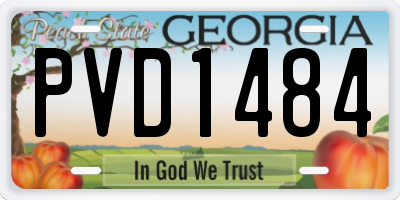 GA license plate PVD1484