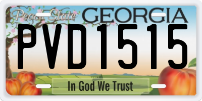 GA license plate PVD1515