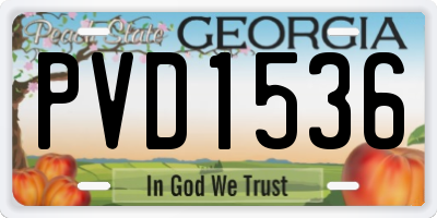 GA license plate PVD1536