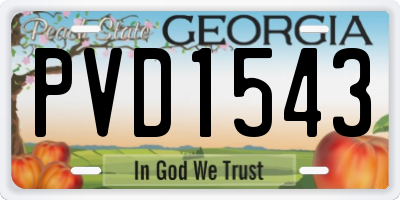 GA license plate PVD1543