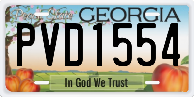 GA license plate PVD1554