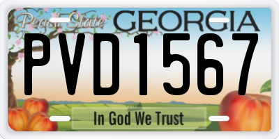 GA license plate PVD1567