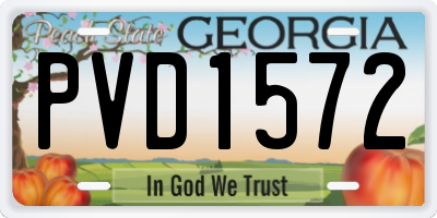 GA license plate PVD1572