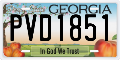 GA license plate PVD1851