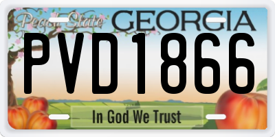 GA license plate PVD1866