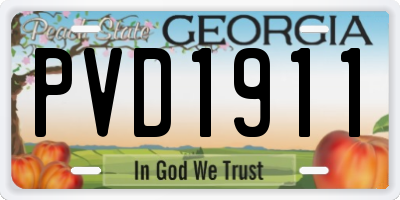 GA license plate PVD1911