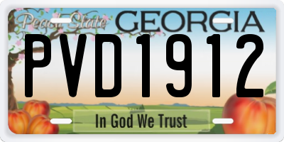 GA license plate PVD1912