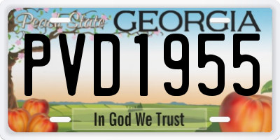 GA license plate PVD1955