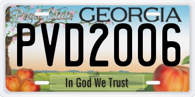 GA license plate PVD2006