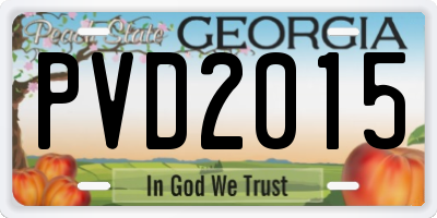 GA license plate PVD2015