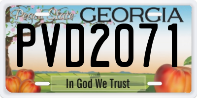 GA license plate PVD2071