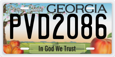 GA license plate PVD2086