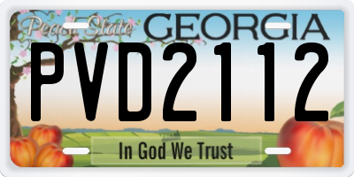 GA license plate PVD2112