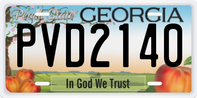 GA license plate PVD2140