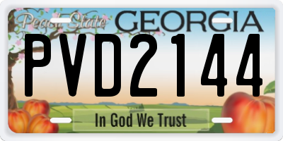 GA license plate PVD2144