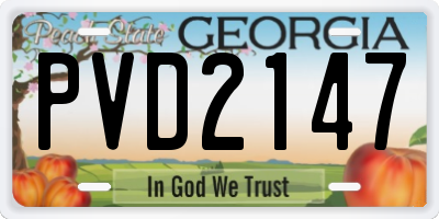 GA license plate PVD2147