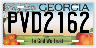 GA license plate PVD2162