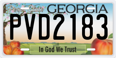 GA license plate PVD2183