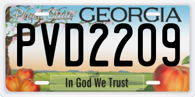 GA license plate PVD2209