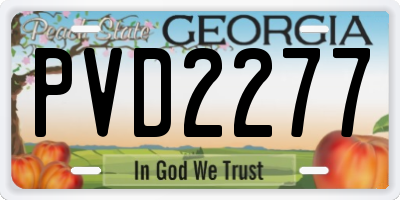 GA license plate PVD2277