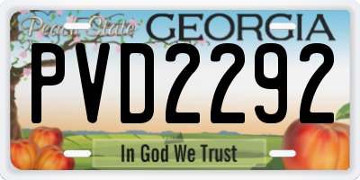 GA license plate PVD2292