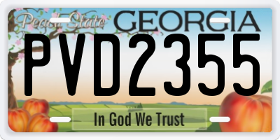 GA license plate PVD2355