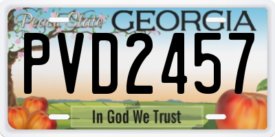 GA license plate PVD2457