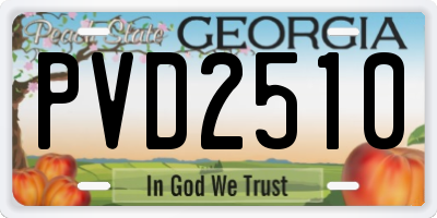 GA license plate PVD2510