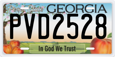 GA license plate PVD2528