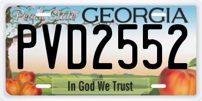 GA license plate PVD2552